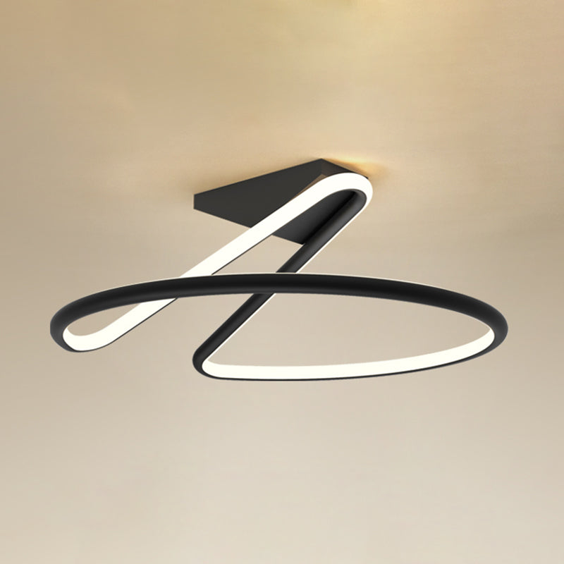 Modern Style Linear Shape Ceiling Light Metal 1 Light Ceiling Lamp for Bedroom