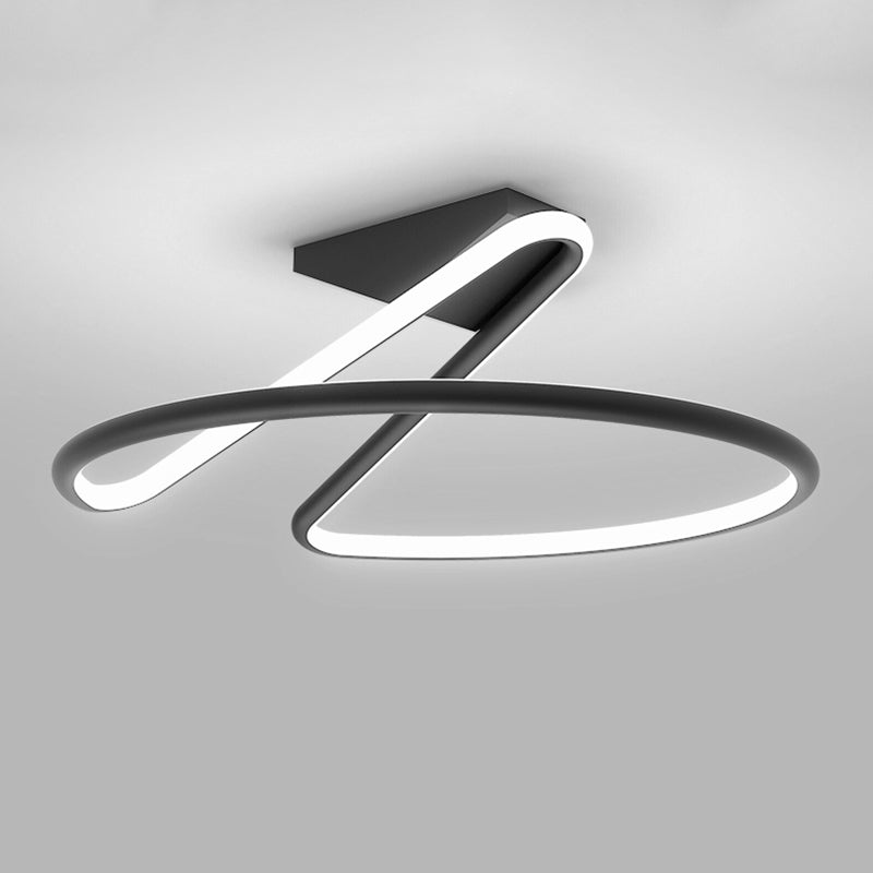 Modern Style Linear Shape Ceiling Light Metal 1 Light Ceiling Lamp for Bedroom