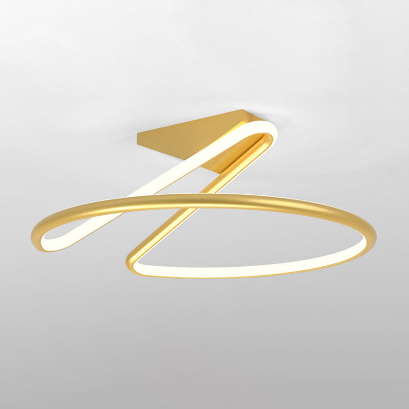 Modern Style Linear Shape Ceiling Light Metal 1 Light Ceiling Lamp for Bedroom