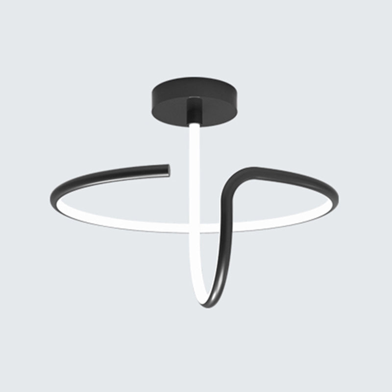 Modern Style Linear Shape Ceiling Light Metal 1 Light Ceiling Lamp for Bedroom