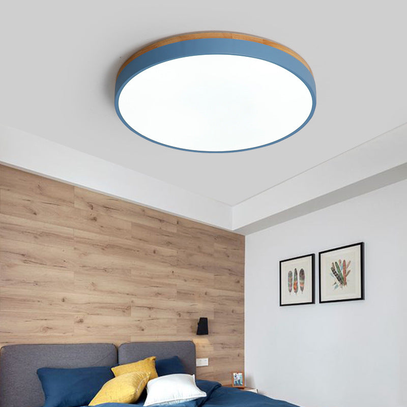 Modern Style Circle Shape Ceiling Lighting Metal 1 Light Ceiling Lamp for Bedroom