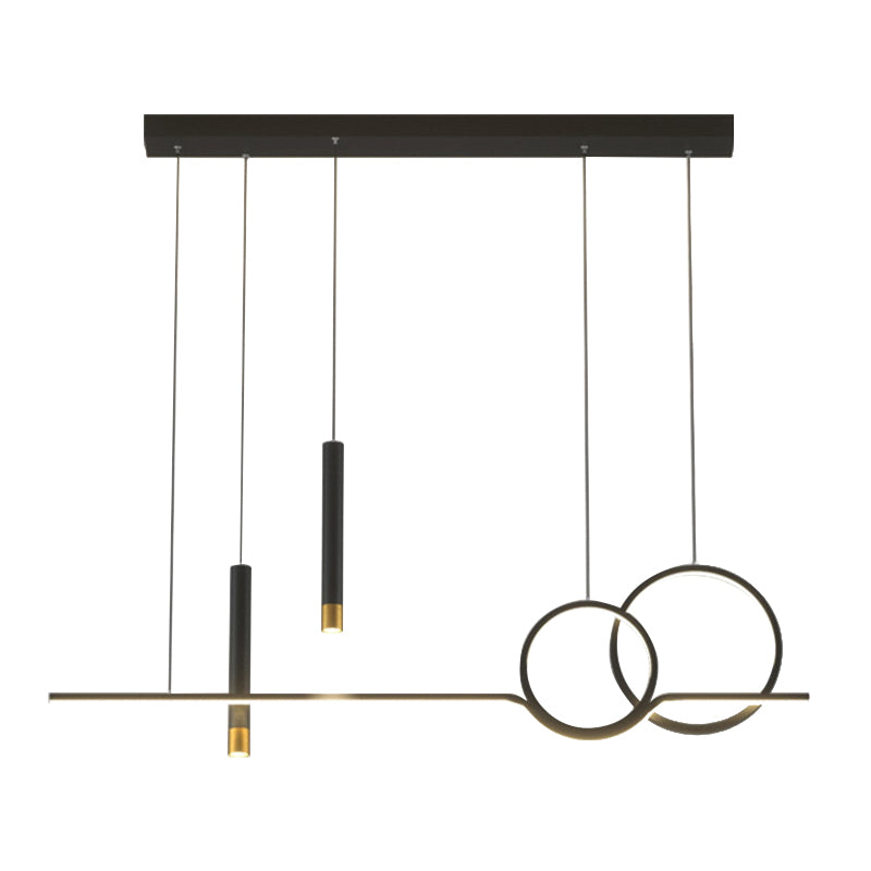 Postmodern Style Unique Shape Island Pendant Metal 5 Light Island Lighting for Dining Room