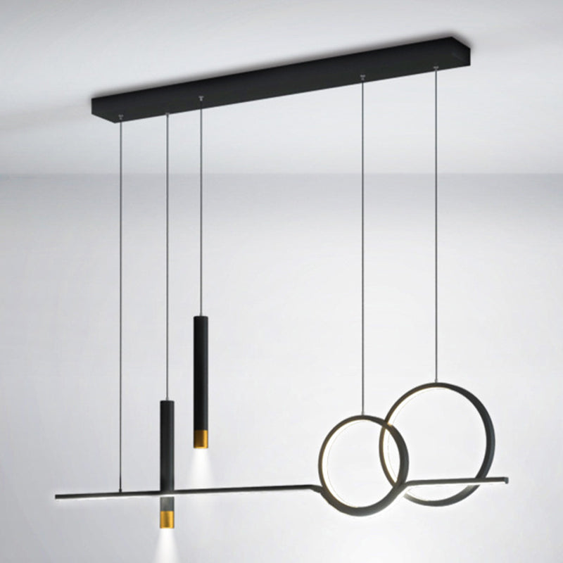 Postmodern Style Unique Shape Island Pendant Metal 5 Light Island Lighting for Dining Room