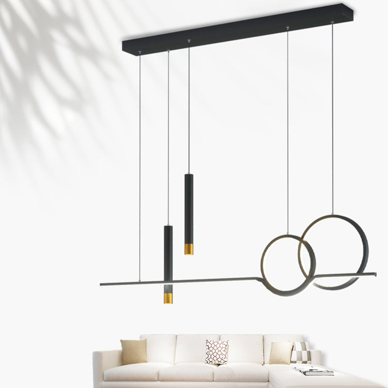 Postmodern Style Unique Shape Island Pendant Metal 5 Light Island Lighting for Dining Room