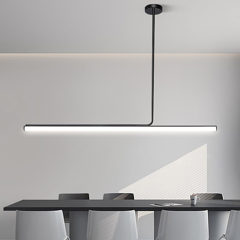 Simple Style Hanging Lamp 1-Light Linear Island Light Fixture for Kitchen
