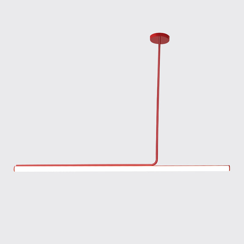 Simple Style Hanging Lamp 1-Light Linear Island Light Fixture for Kitchen