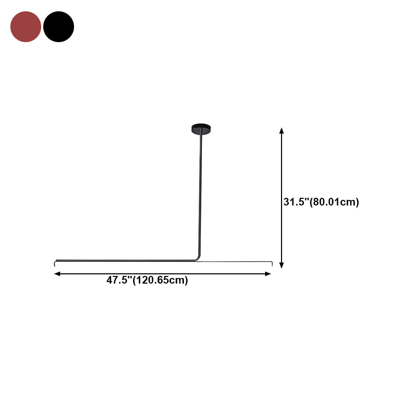 Simple Style Hanging Lamp 1-Light Linear Island Light Fixture for Kitchen