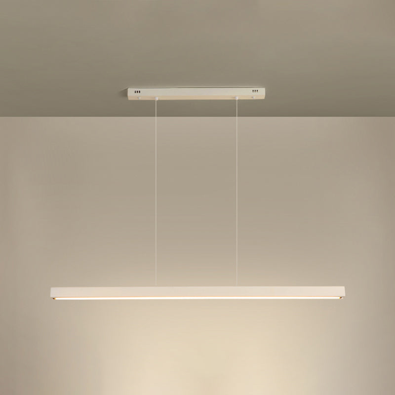 Modern Metal Pendant Lighting Linear Shape Hanging with Acrylic Shade Light in White