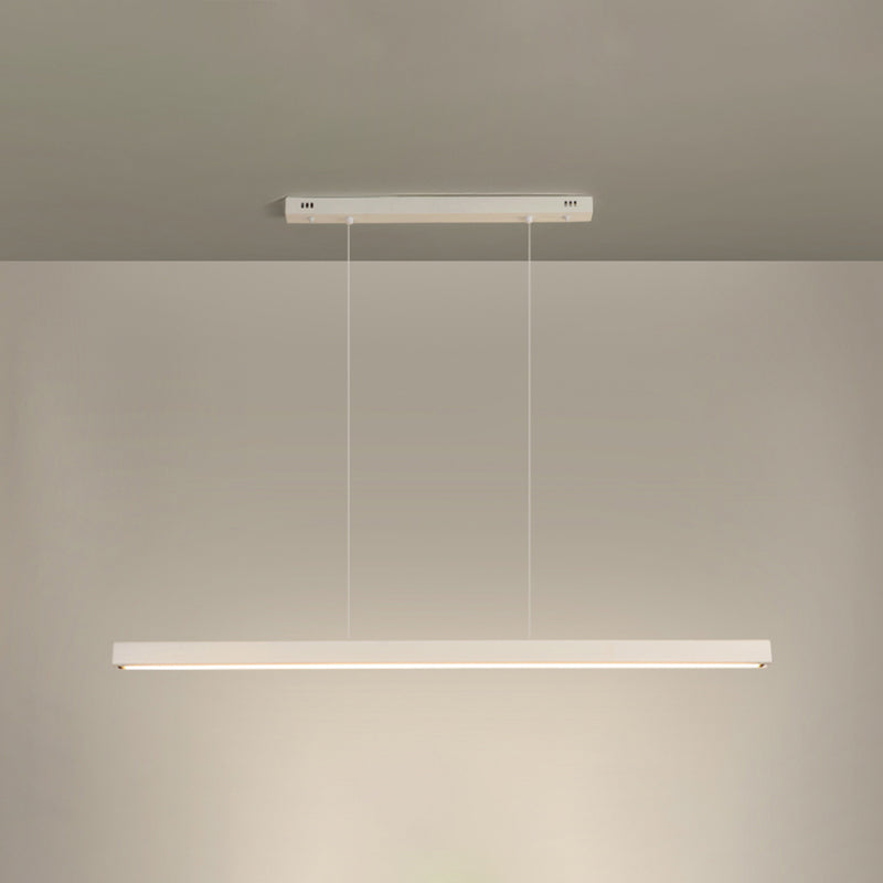 Modern Metal Pendant Lighting Linear Shape Hanging with Acrylic Shade Light in White