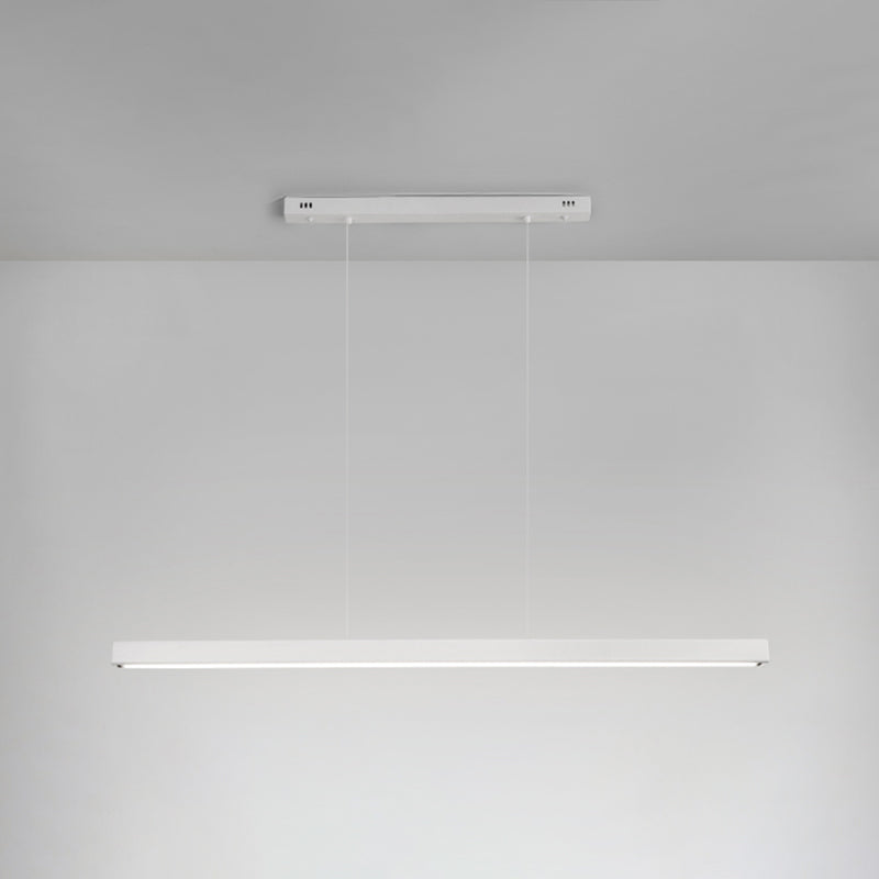 Modern Metal Pendant Lighting Linear Shape Hanging with Acrylic Shade Light in White
