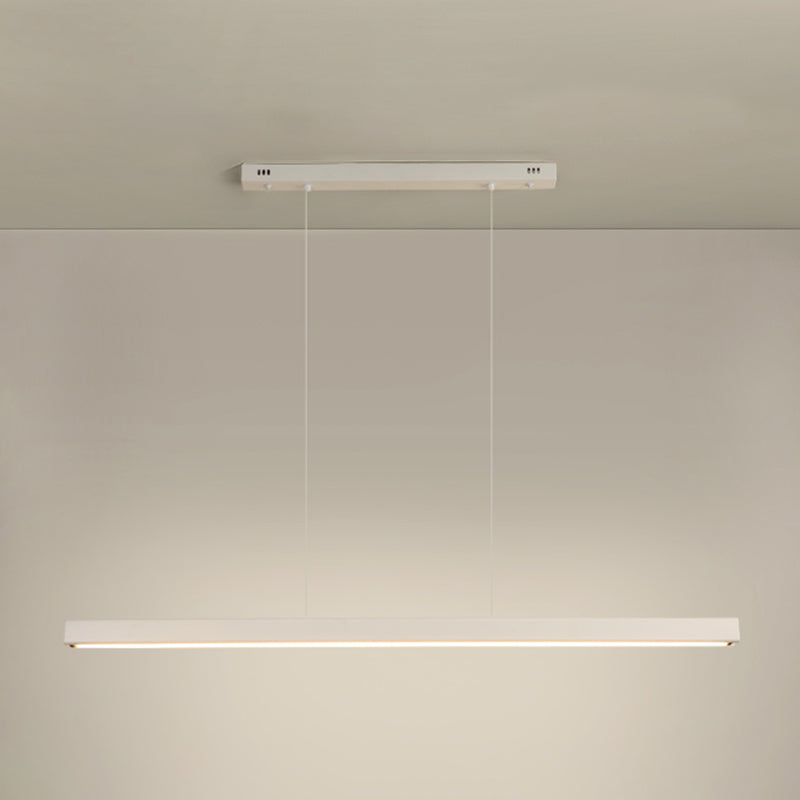 Modern Metal Pendant Lighting Linear Shape Hanging with Acrylic Shade Light in White