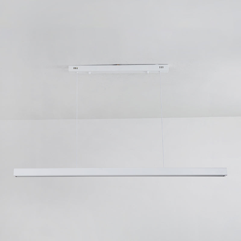 Modern Metal Pendant Lighting Linear Shape Hanging with Acrylic Shade Light in White