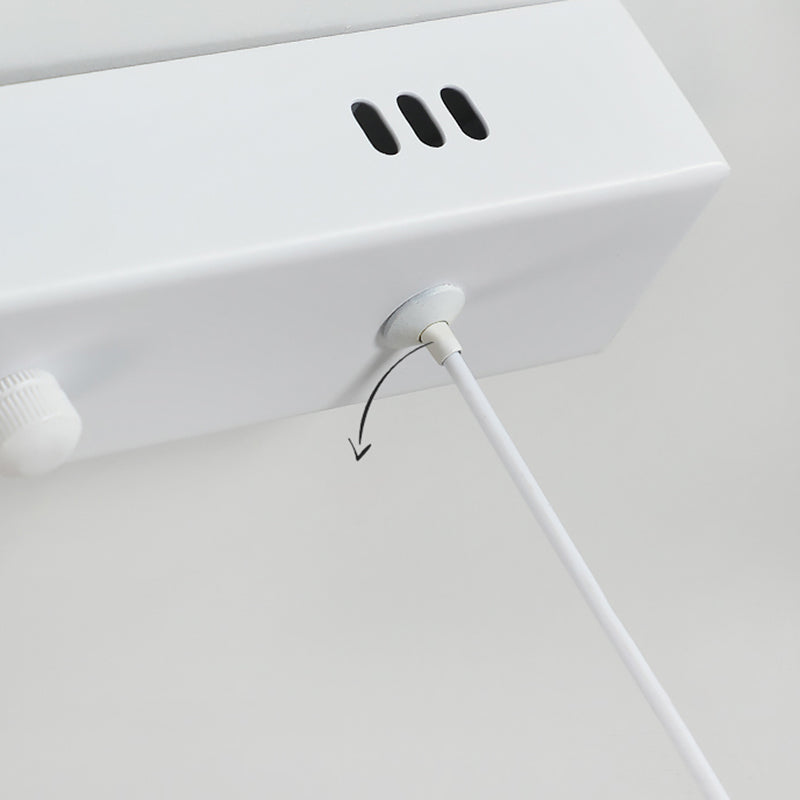 Modern Metal Pendant Lighting Linear Shape Hanging with Acrylic Shade Light in White