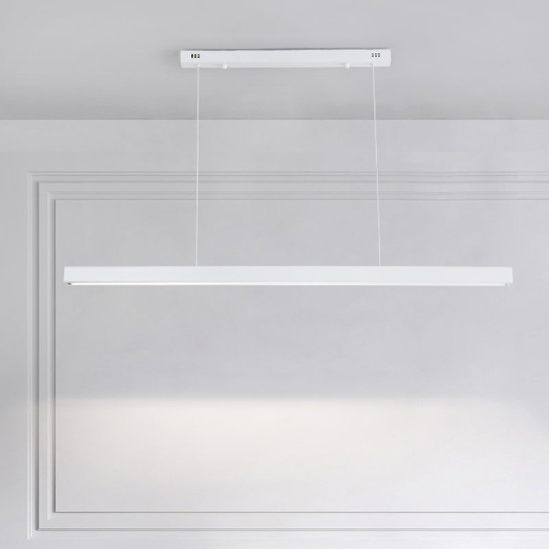 Modern Metal Pendant Lighting Linear Shape Hanging with Acrylic Shade Light in White