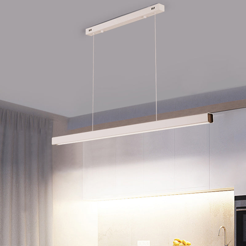 Modern Metal Pendant Lighting Linear Shape Hanging with Acrylic Shade Light in White