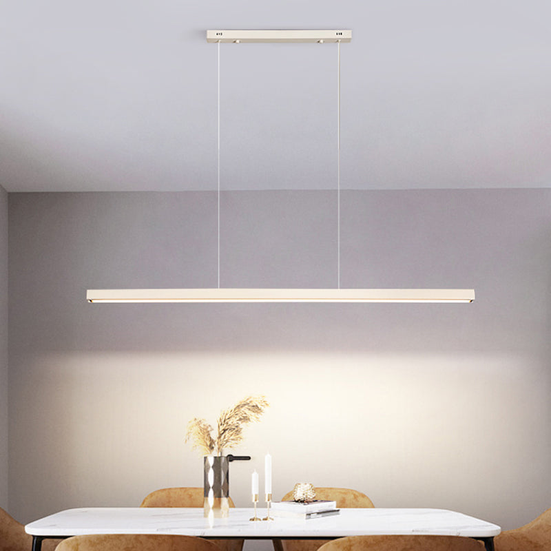 Modern Metal Pendant Lighting Linear Shape Hanging with Acrylic Shade Light in White