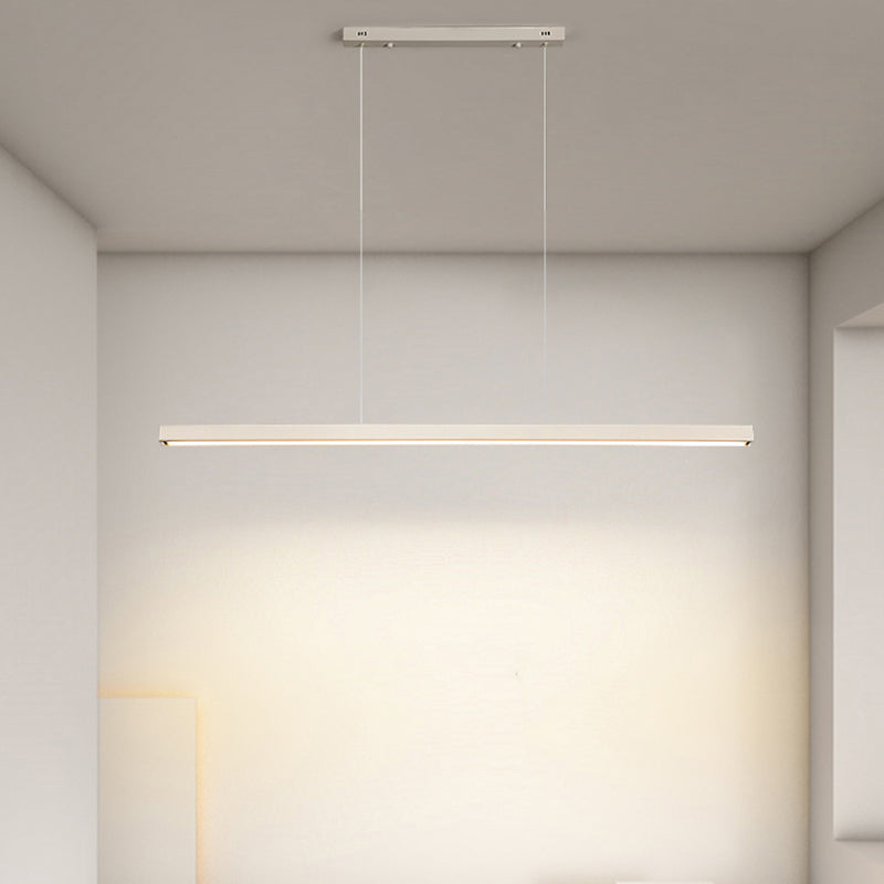Modern Metal Pendant Lighting Linear Shape Hanging with Acrylic Shade Light in White