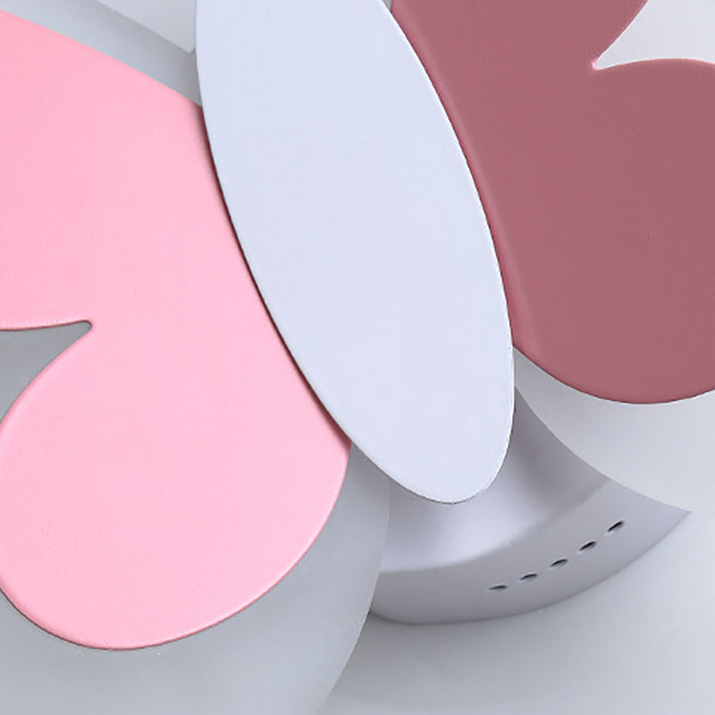 Metal Butterfly Shape Wall Light Kid Style 2 Lights Wall Mount Fixtures