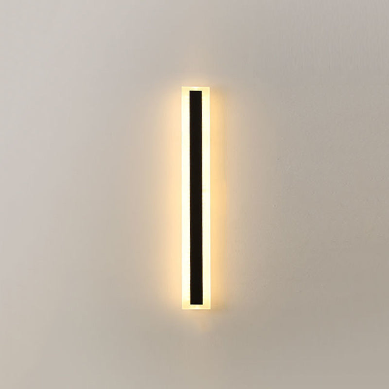 Metal Linear Shape Wall Light Modern Single Light Wall Mount Fixtures in Black