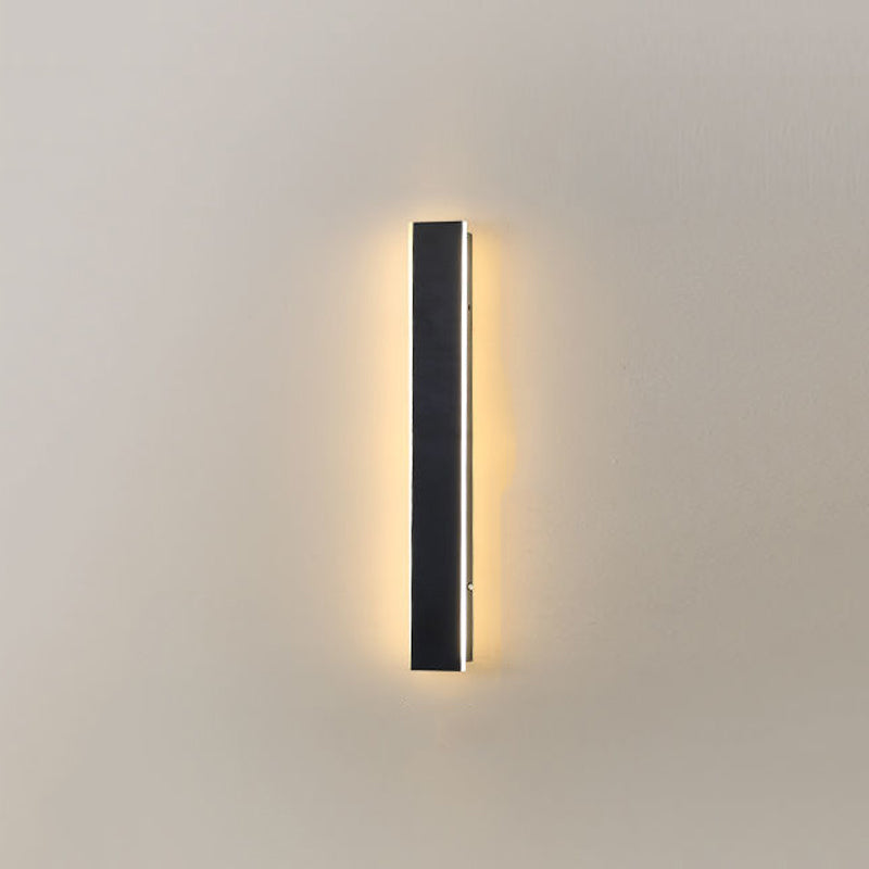 Metal Linear Shape Wall Light Modern Single Light Wall Mount Fixtures in Black