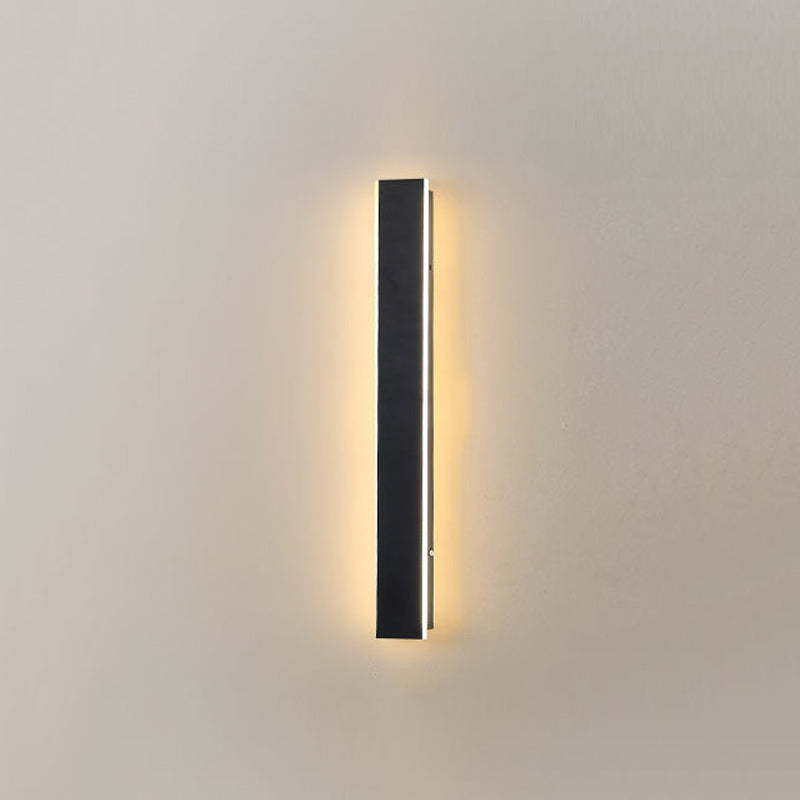 Metal Linear Shape Wall Light Modern Single Light Wall Mount Fixtures in Black