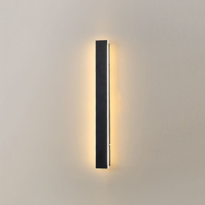 Metal Linear Shape Wall Light Modern Single Light Wall Mount Fixtures in Black