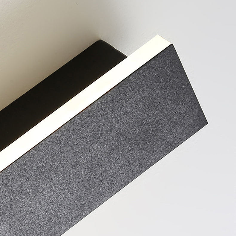 Metal Linear Shape Wall Light Modern Single Light Wall Mount Fixtures in Black