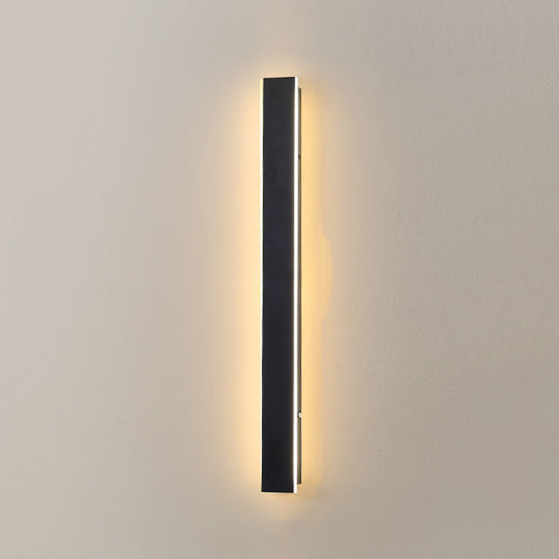 Metal Linear Shape Wall Light Modern Single Light Wall Mount Fixtures in Black