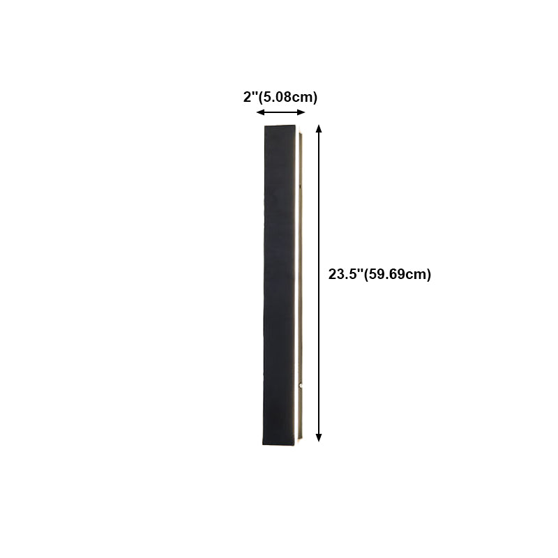 Metal Linear Shape Wall Light Modern Single Light Wall Mount Fixtures in Black
