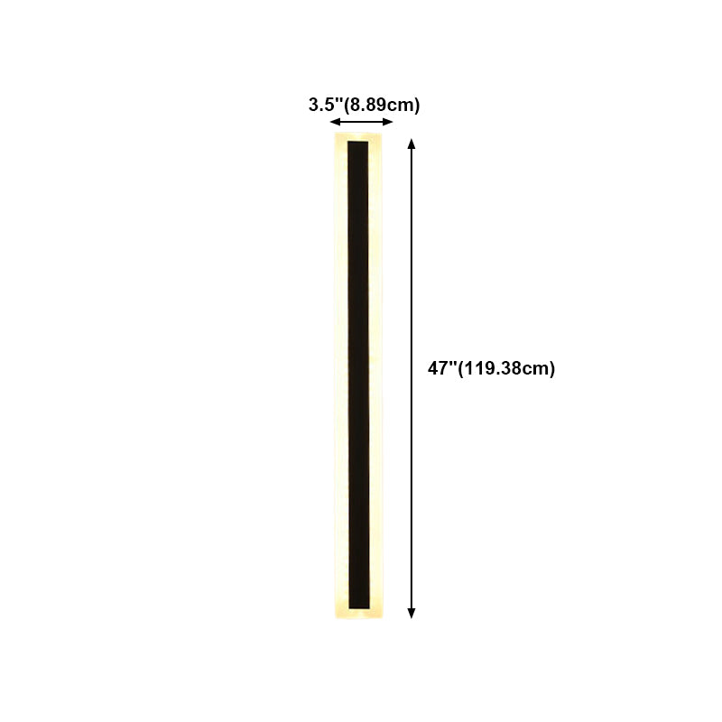 Metal Linear Shape Wall Light Modern Single Light Wall Mount Fixtures in Black