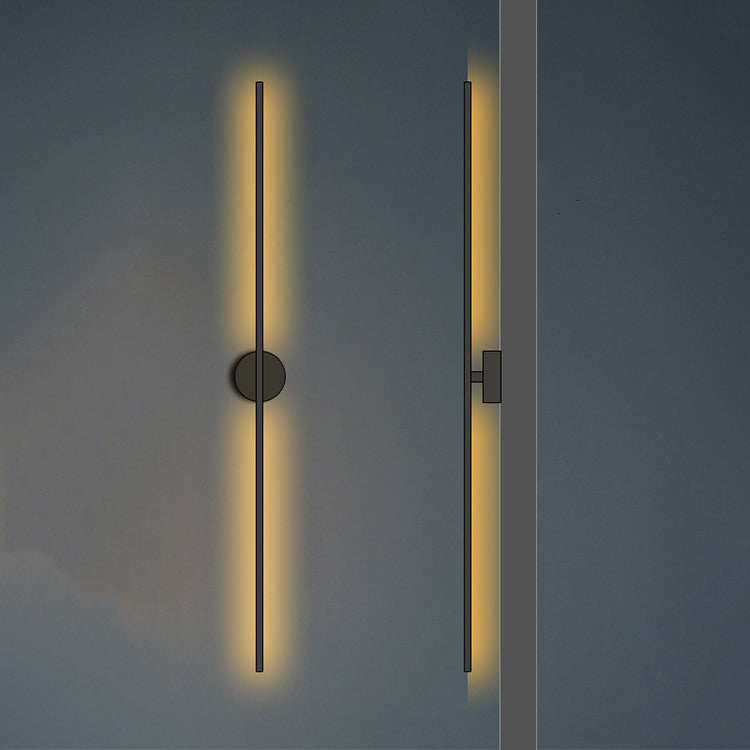 Metal Linear Shape Wall Light Modern 2 Lights Wall Mount Fixture