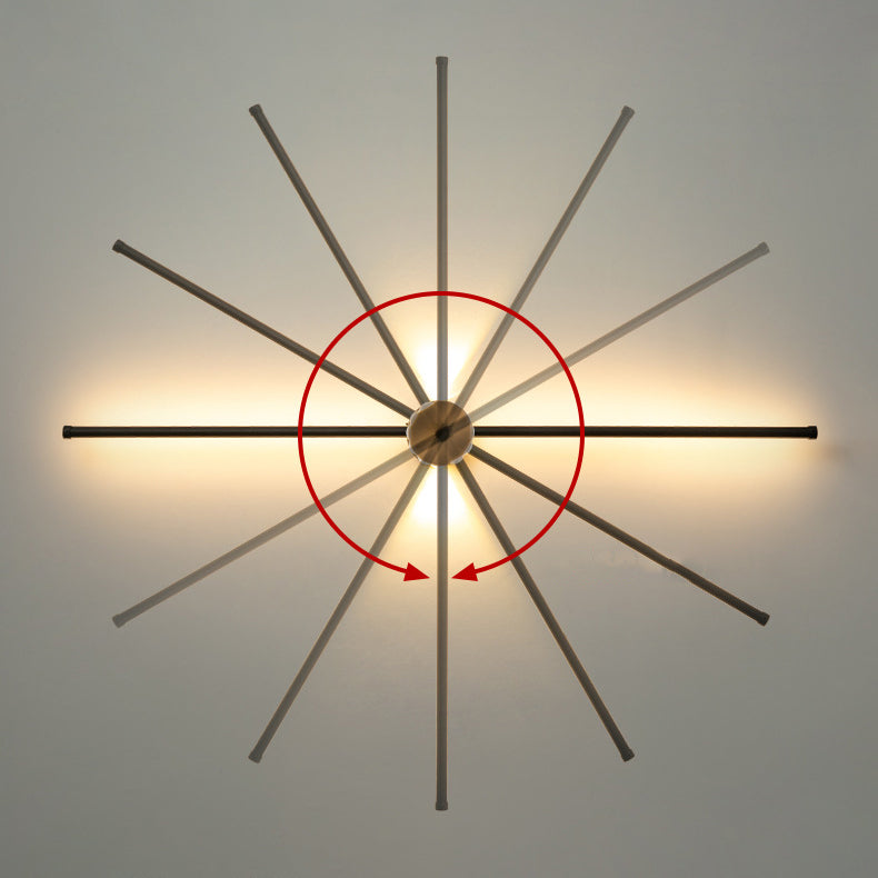 Metal Linear Shape Wall Light Modern 3 Lights Wall Mount Fixtures