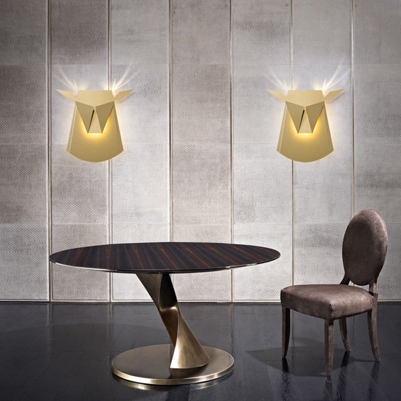 1-Light Geometric Wall Lighting Ideas Modern Style Metal Wall Mount Light Fixture