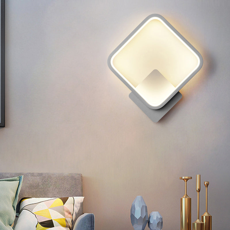 1-Light Geometric Wall Lighting Ideas Modern Style Metal Wall Mount Lamp