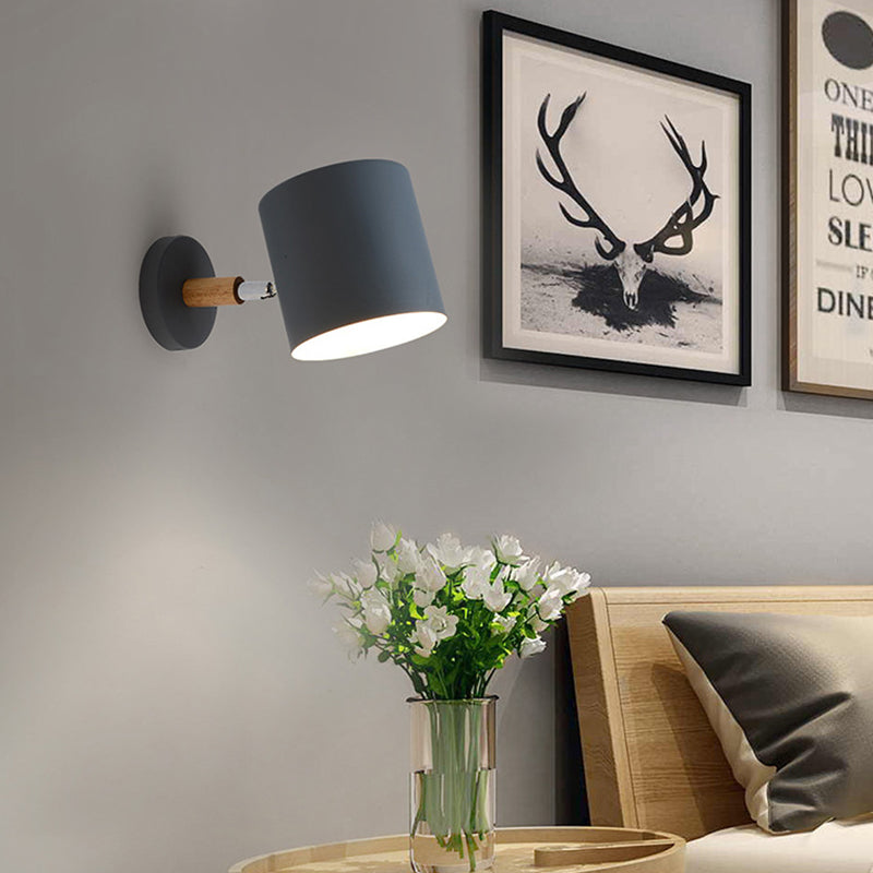1-Light Geometric Wall Light Fixtures Modern Style Metal Wall Mount Lamp