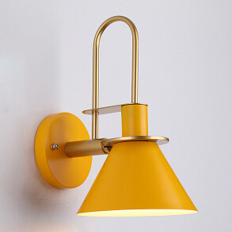 Modern Style Cone Shape Wall Sconce Metal 1 Light Sconces for Corridor