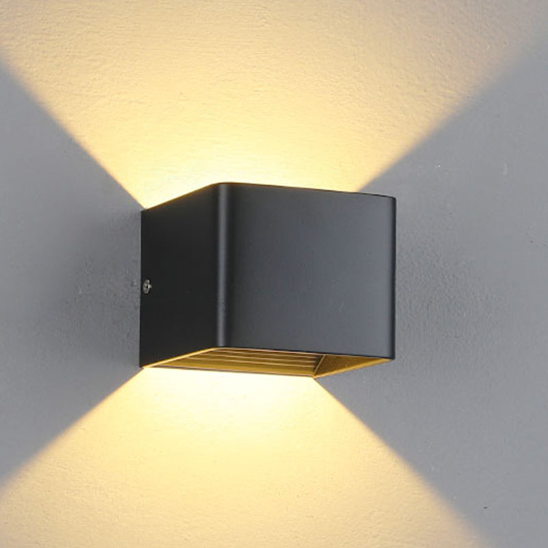 2-Light Square Wall Light Fixtures Modern Style Metal Wall Mount Lamp