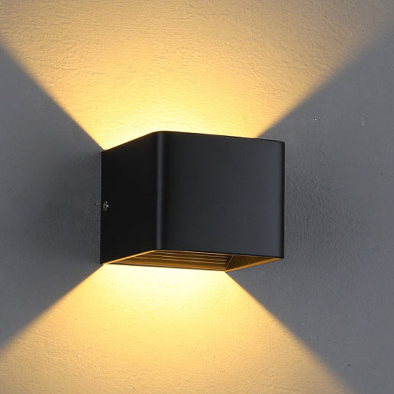 2-Light Square Wall Light Fixtures Modern Style Metal Wall Mount Lamp