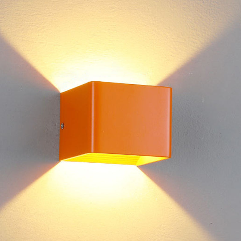 2-Light Square Wall Light Fixtures Modern Style Metal Wall Mount Lamp