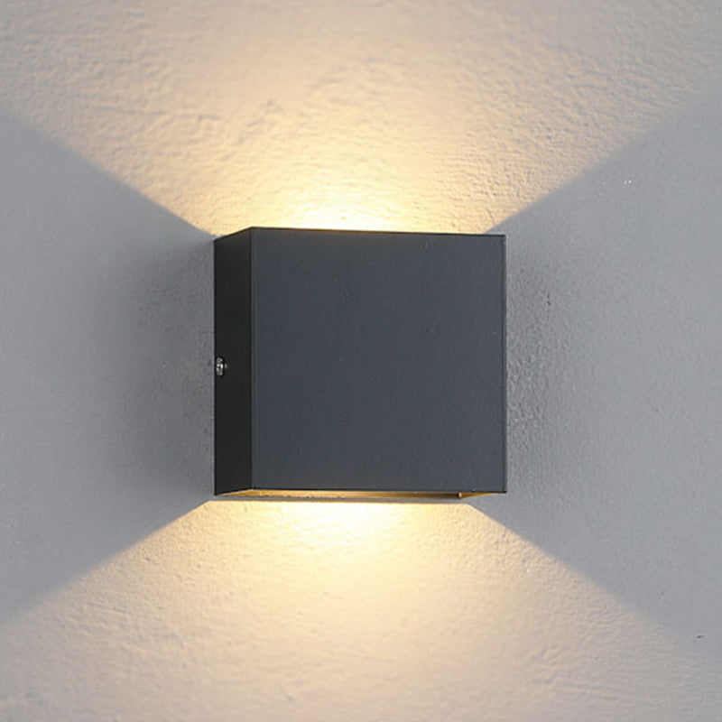 2-Light Square Wall Light Fixtures Modern Style Metal Wall Mount Lamp