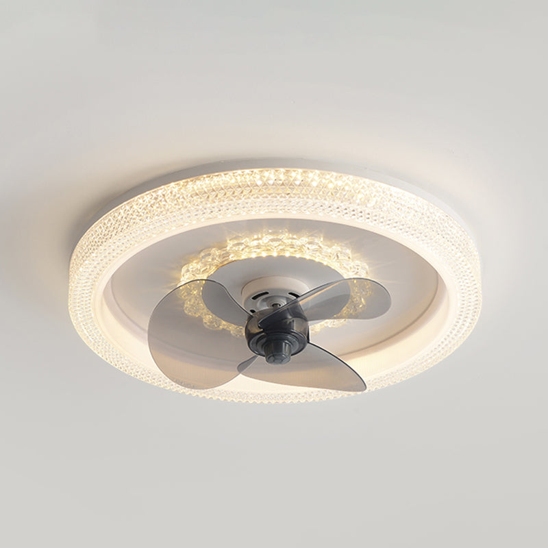 Modern Style Round Shape Ceiling Fan Lamps Metal 2 Light Ceiling Fan Lighting for Bedroom