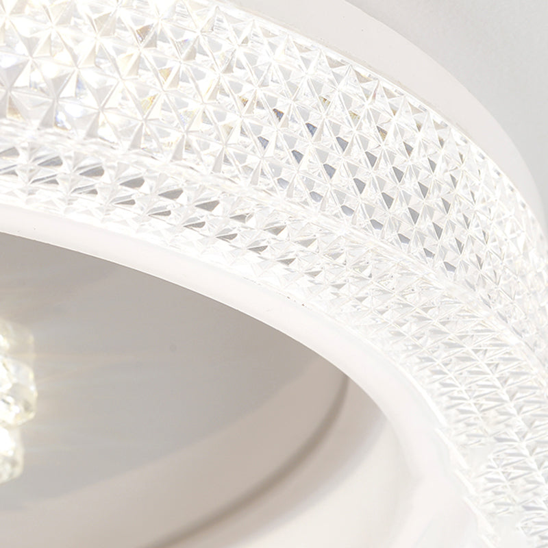 Modern Style Round Shape Ceiling Fan Lamps Metal 2 Light Ceiling Fan Lighting for Bedroom