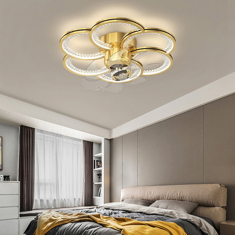 Modern Style Ceiling Fan Lamp Metal Ceiling Fan Lighting for Bedroom