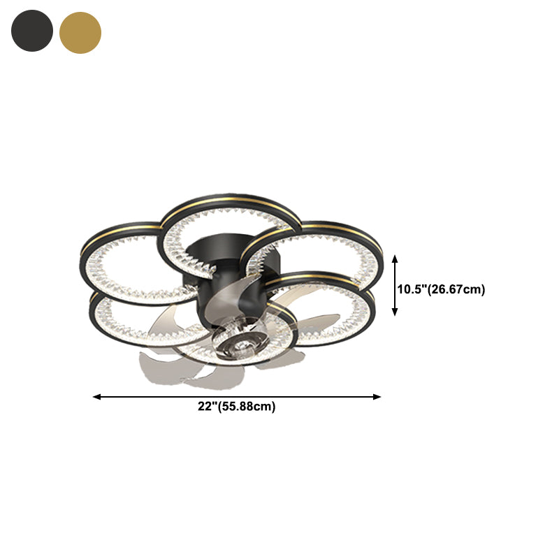 Modern Style Ceiling Fan Lamp Metal Ceiling Fan Lighting for Bedroom