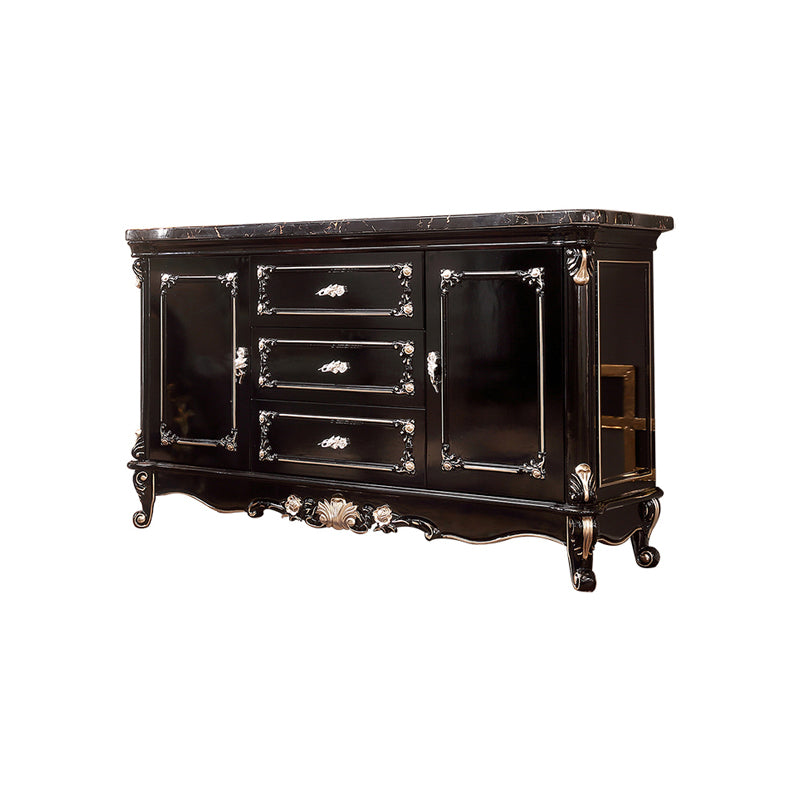 Glam Style 2-door Sideboard Oak Wood Sideboard for Living Room