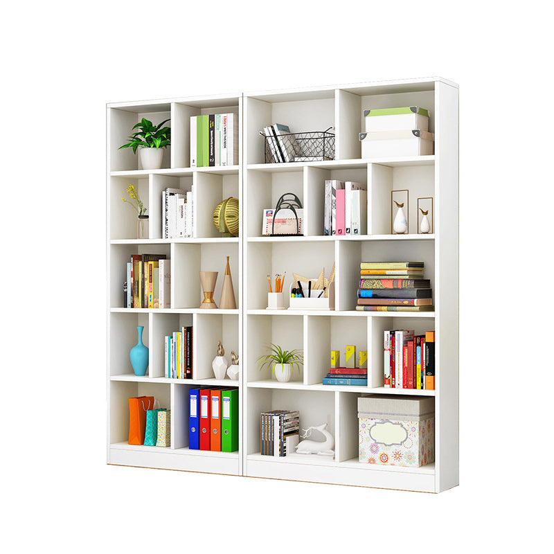 Closed Back Modern Style Bookcase Wood Bookshelf for Home Office