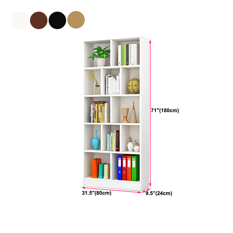 Closed Back Modern Style Bookcase Wood Bookshelf for Home Office