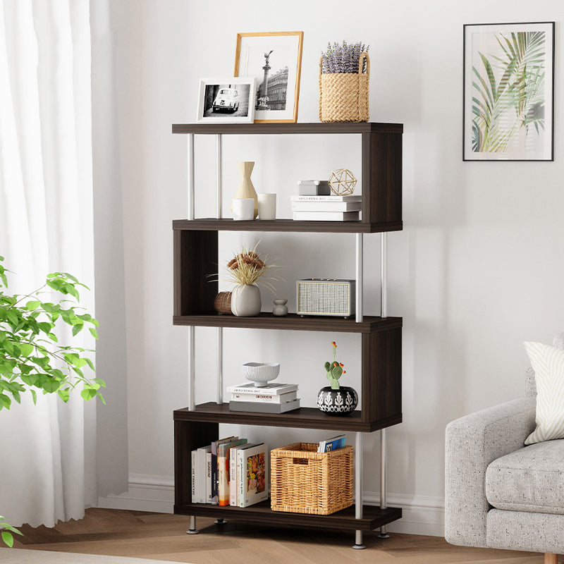 Open Back Modern Style Bookshelf Wood Bookshelf for Home Office