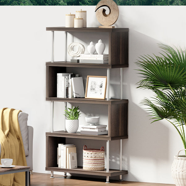 Open Back Modern Style Bookshelf Wood Bookshelf for Home Office
