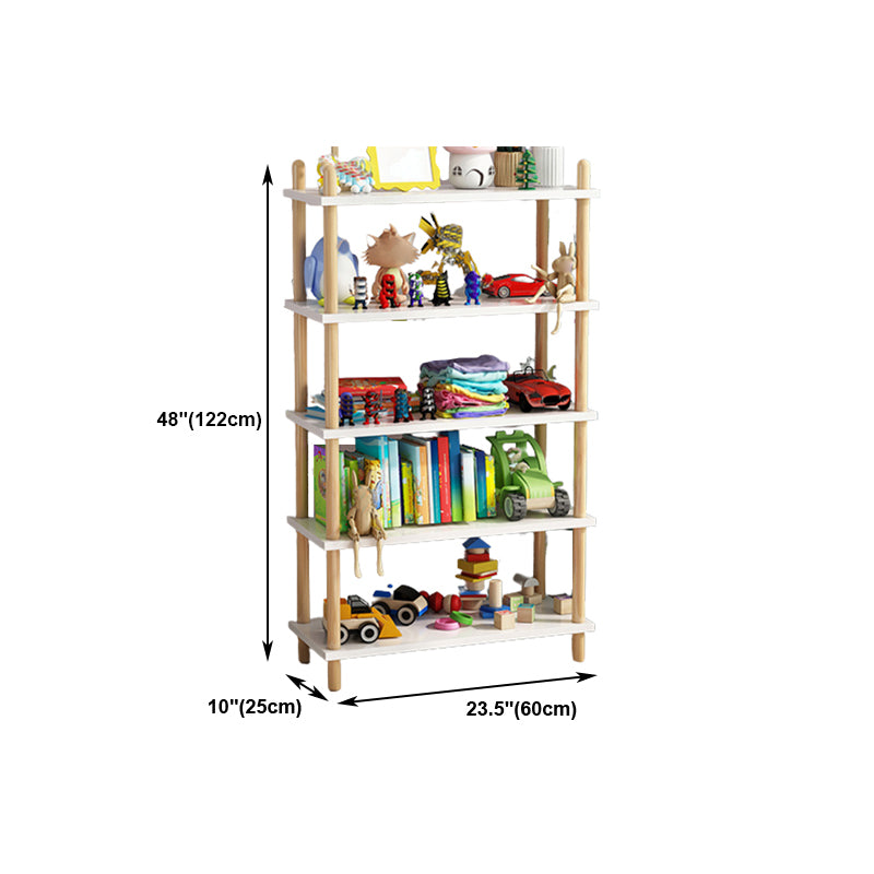 Modern Style Bookshelf Open Back Artificial Wood Bookcase for Office